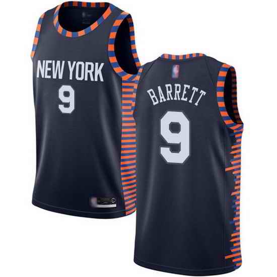Knicks  9 R.J. Barrett Navy Basketball Swingman City Edition 2019 20 Jersey